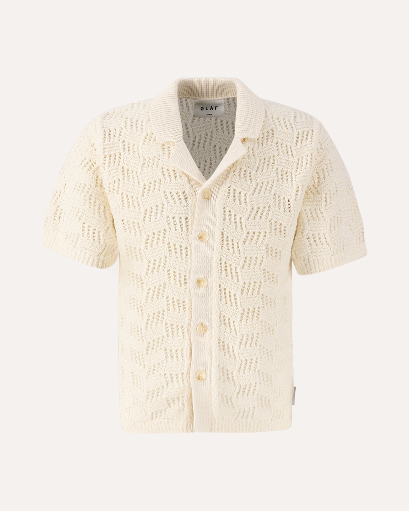 Olaf Hussein Check Knitted Ss Shirt OFFWHITE 1